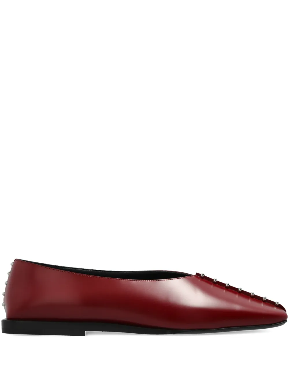 Балетки с заклёпками Jil Sander, красный