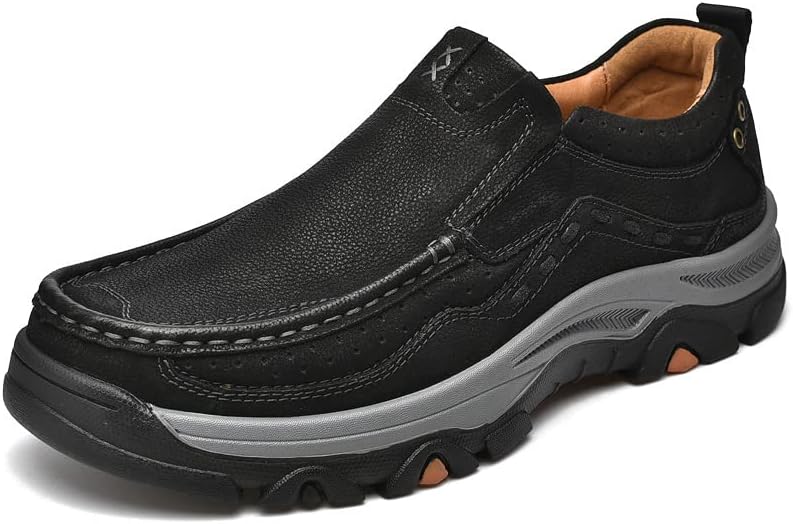 

Мужские кожаные повседневные туфли Mecolop, лоферы без шнурков, обувь для ходьбы для работы на улице и в офисе, черный