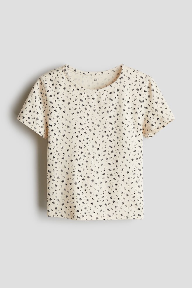 

Хлопковая рубашка с принтом H&M, бежевый