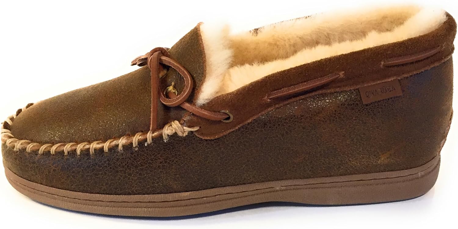 High Back Moc - Chestnut Napa with Brown Tipped Sheepskin Qwaruba, коричневый — фото 4