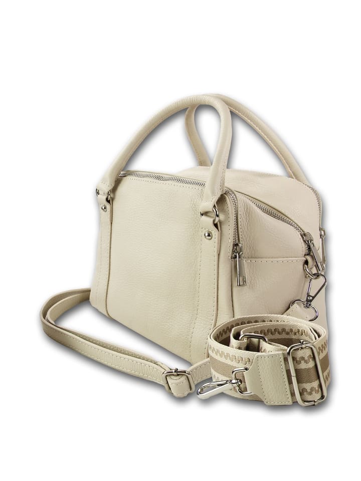 

Кожаная сумка через плечо, городская сумка Toscanto, бежевая, ок. 22 см Toscanto