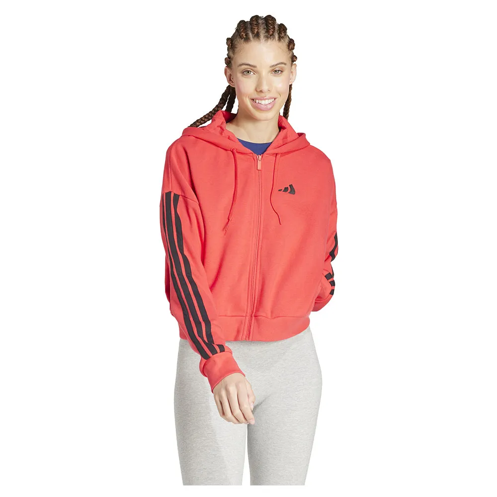 

Толстовка adidas Essentials 3 Stripes French Terry full zip, оранжевый/красный