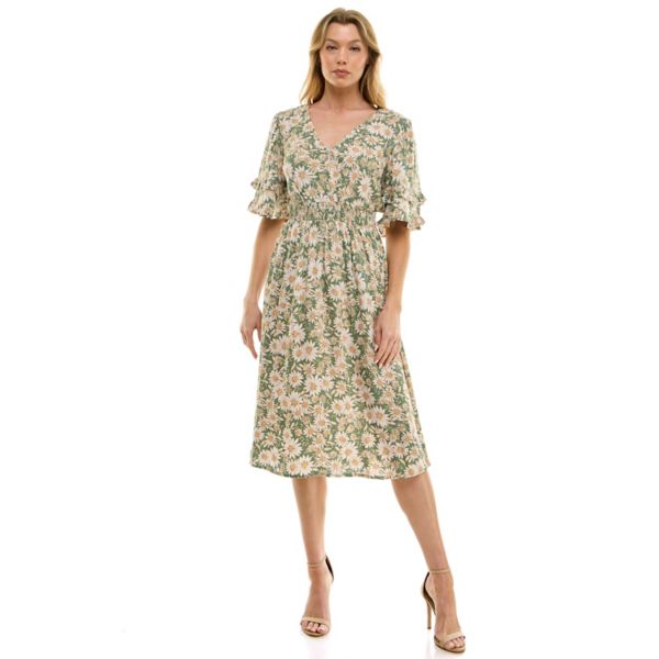 

Женское платье с присборенной талией и запахом Luxology, цвет sage ivory