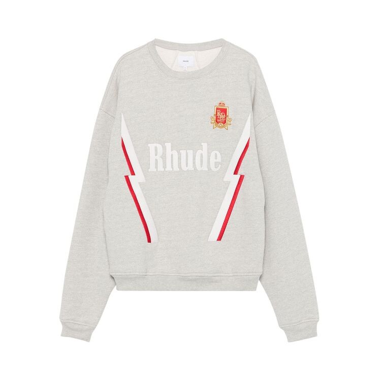 

Толстовка Rhude Lightning Crewneck Heather Grey, серый