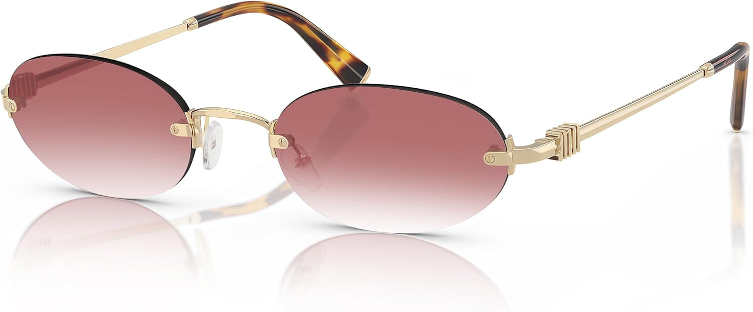 

Солнцезащитные очки TYA Retro Small Oval для женщин и мужчин, модные солнцезащитные очки без оправы 2026 года, узкие солнцезащитные очки в стиле Y2K от дизайнеров, Gold Frame-gradientred Lens