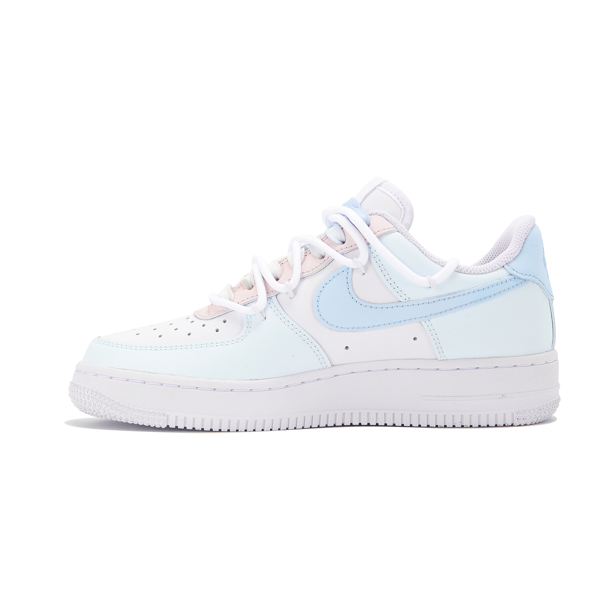 Кроссовки Air Force 1 LE с низким верхом, амортизирующие, противоскользящие, износостойкие, для детей и подростков Nike, розовый/синий — фото 3