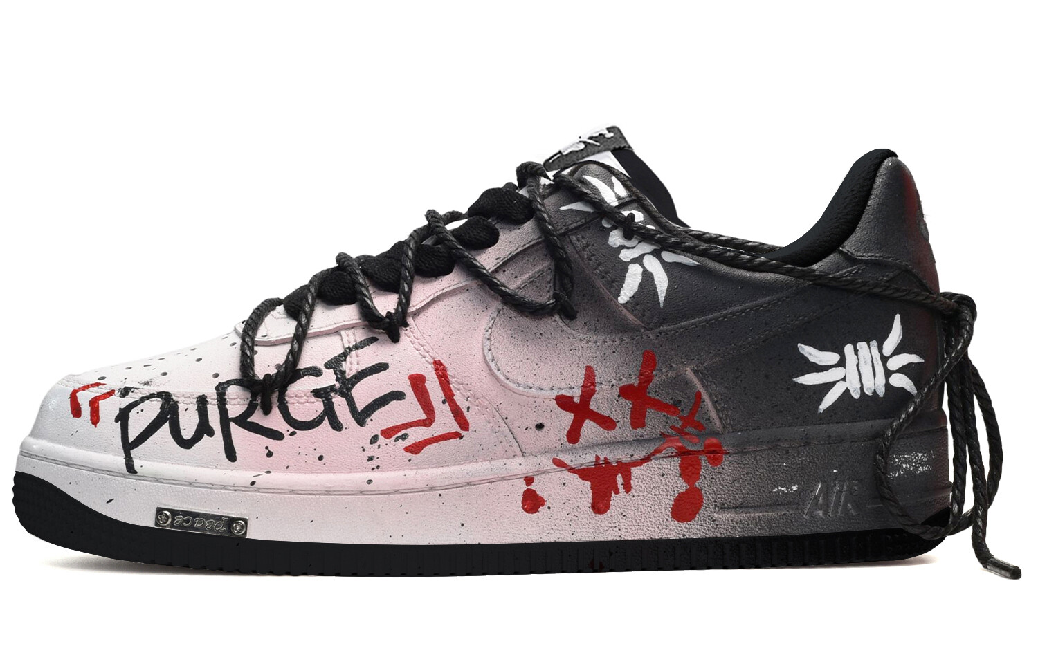 

Кроссовки Nike Air Force 1 Skateboard Shoes Men Low-Top Black White Red