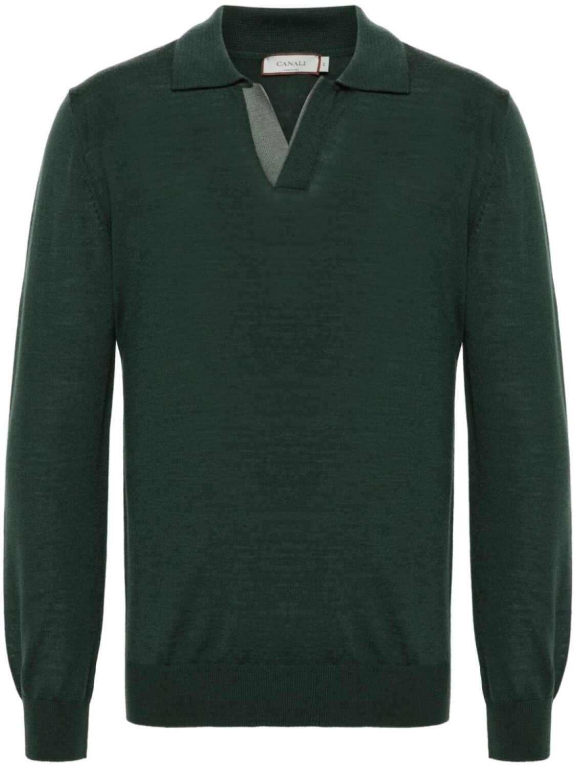 

Canali шерстяная рубашка поло, зеленый