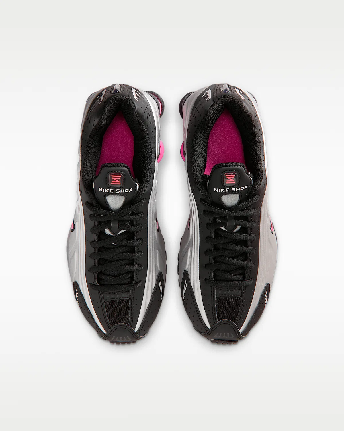 Детские кроссовки Nike Shox R4, Black/Pinksicle/Metallic Silver — фото 4