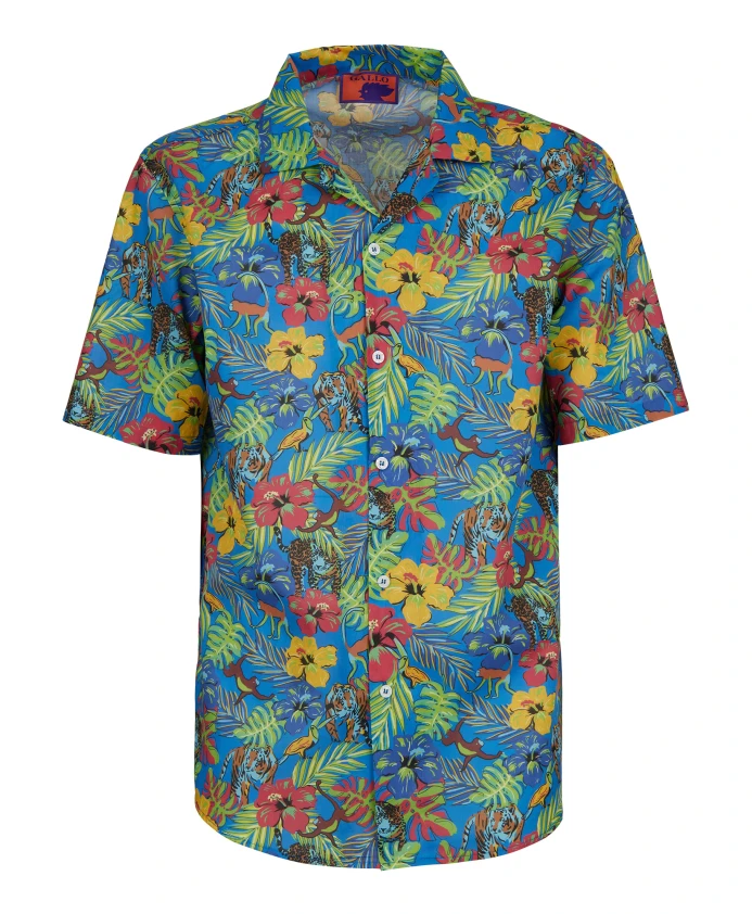 

Мужская рубашка с коротким рукавом из мягкого хлопка. Gallo, мультиколор