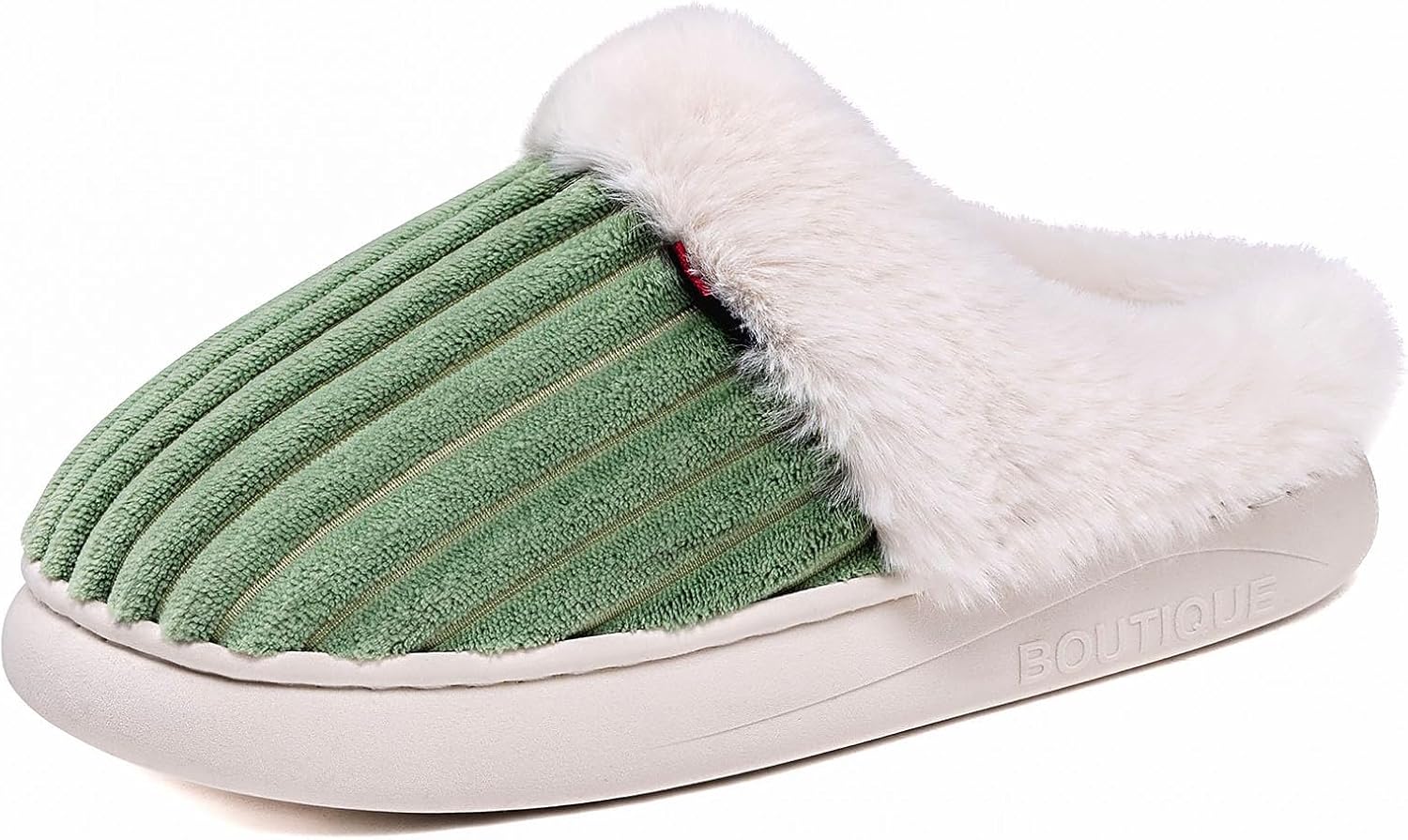 

Тапочки для женщин 2025 года Уютные стильные зимние тапочки с плюшевой внутренней отделкой, толстой подошвой и противоскользящей подошвой Generic, зеленый