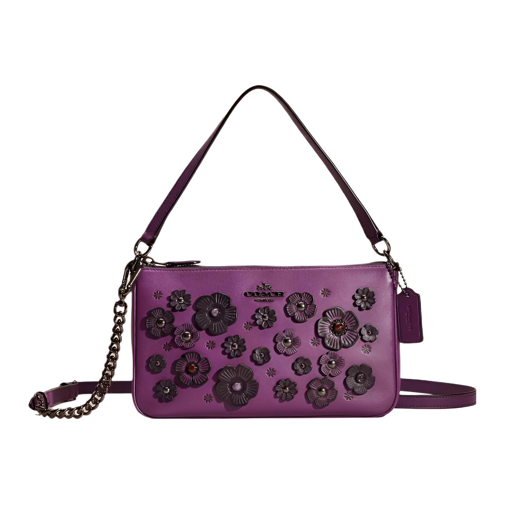 

COACH Кожаная сумка nolita, через плечо, кросс-боди средний размер женская bronze и eggplant