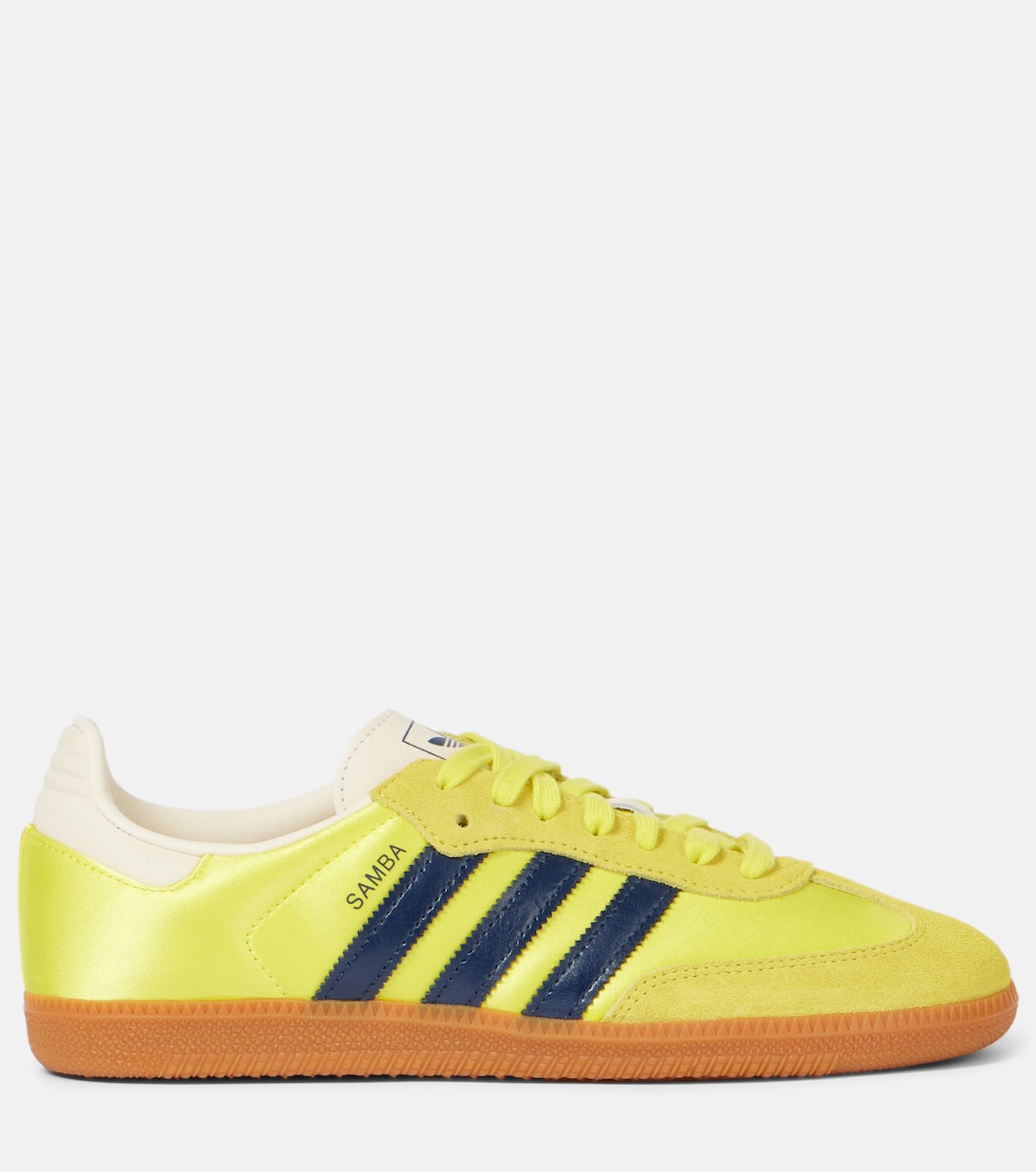 Кроссовки Samba OG с отделкой из замши и атласа Adidas, Shock Yellow/Night Indigo — фото 4