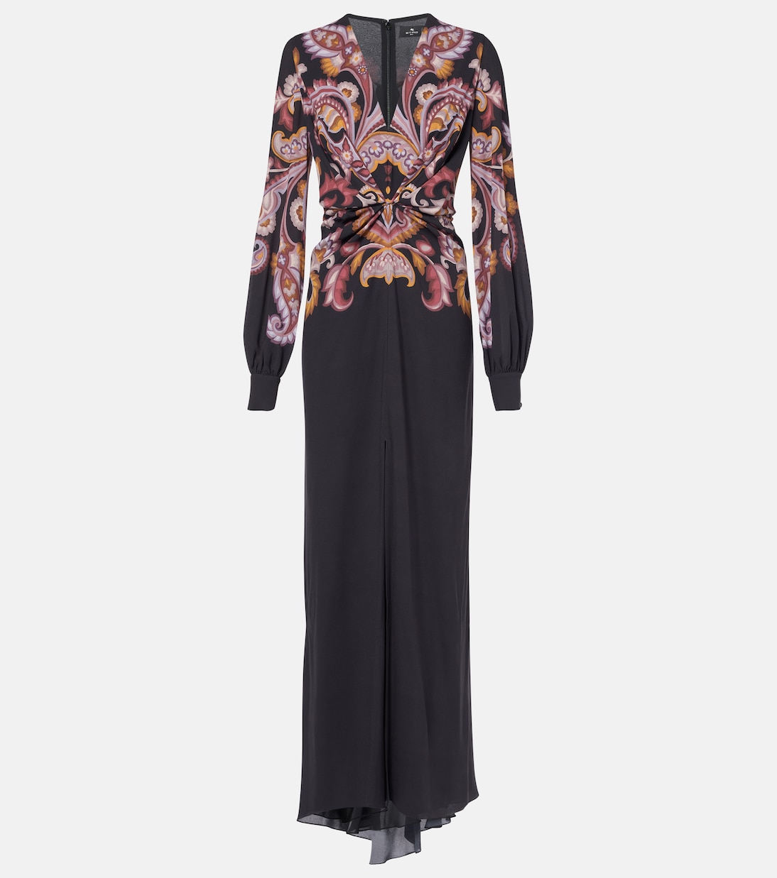 

Платье макси сабле с узором пейсли Etro, Print On Black Base