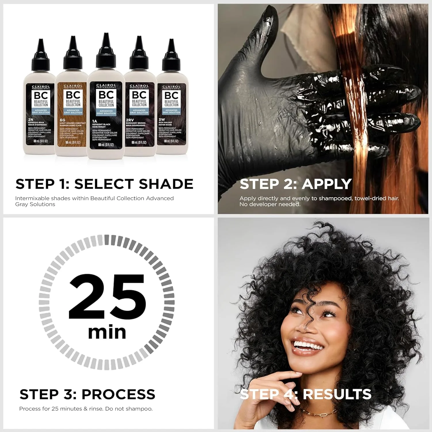 Краска для волос Clairol Professional Beautiful Collection Advanced Gray Solutions | Полуперманентная краска для волос с эффектом закрашивания седины для всех типов волос | Упаковка может отличаться, 2N Espresso Bean — фото 4