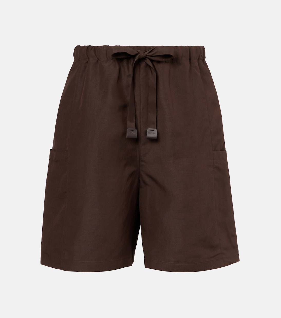 

Шорты из льна и шелка Квебека Max Mara, Caffee