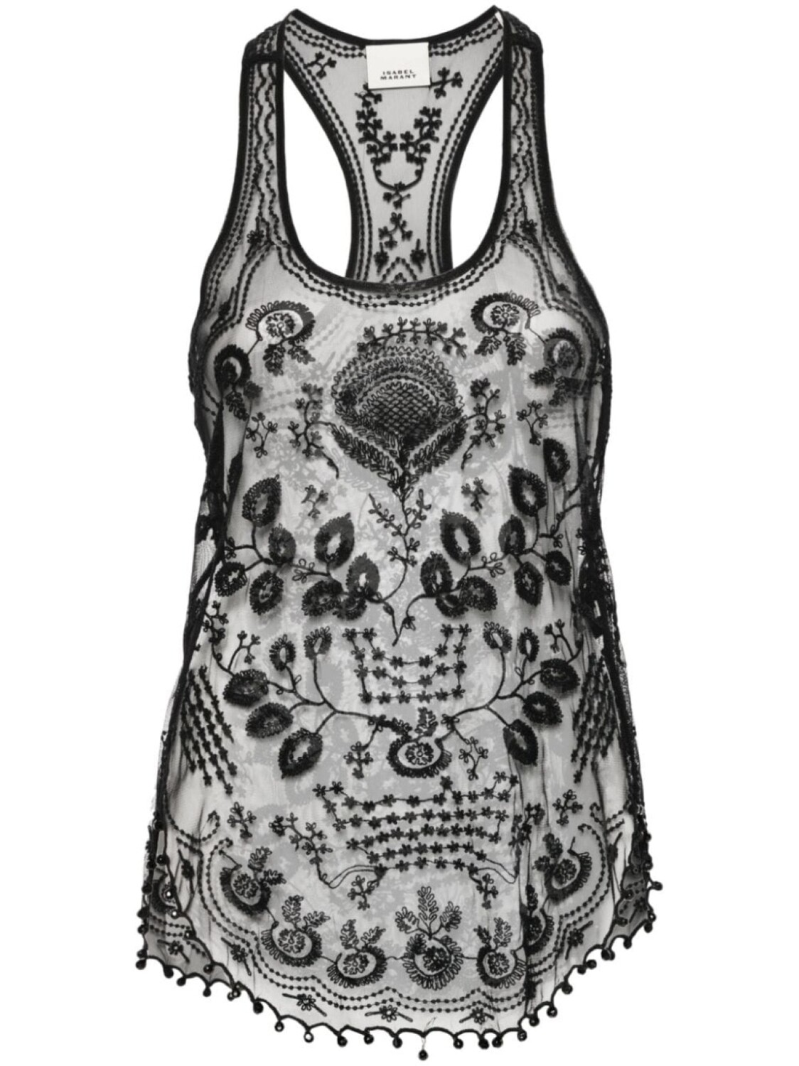 

Майка из сетки фиолетового цвета ISABEL MARANT, черный