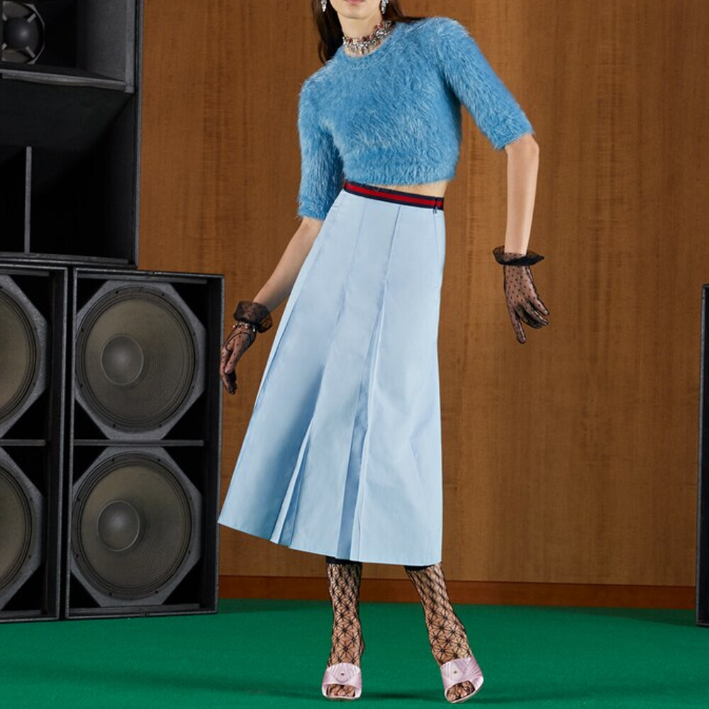 Повседневная длинная юбка женская синяя Gucci — фото 4