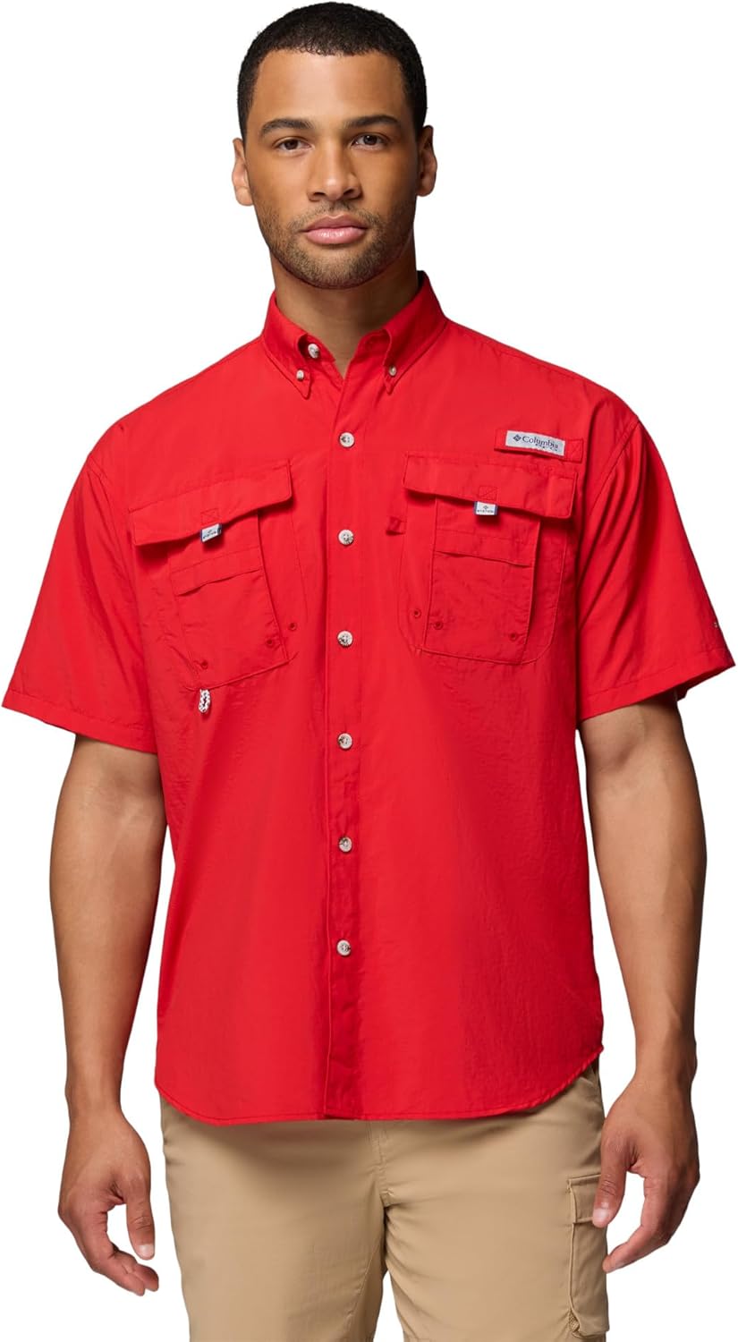 

Рубашка Columbia Men's PFG Bahama II с коротким рукавом, Red Spark
