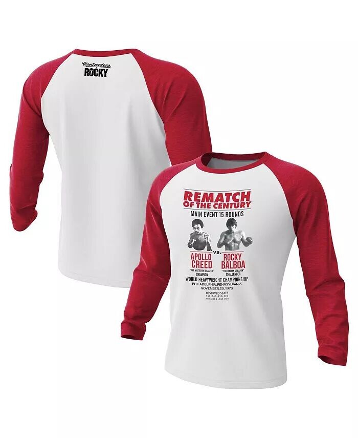 

Футболка мужская белая/красная Rocky Rematch of the Century с рукавом 3/4 реглан Contenders Clothing
