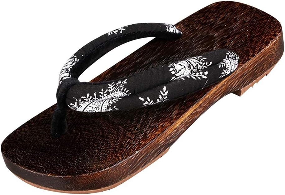 

YXCKG Мужские и женские тапочки с закругленным носком, деревянные сабо, шлепанцы для мужчин, летние сандалии для дома и улицы, традиционные японские тапочки, тапочки с нескользящей подошвой из ЭВА, EUR42-43 G