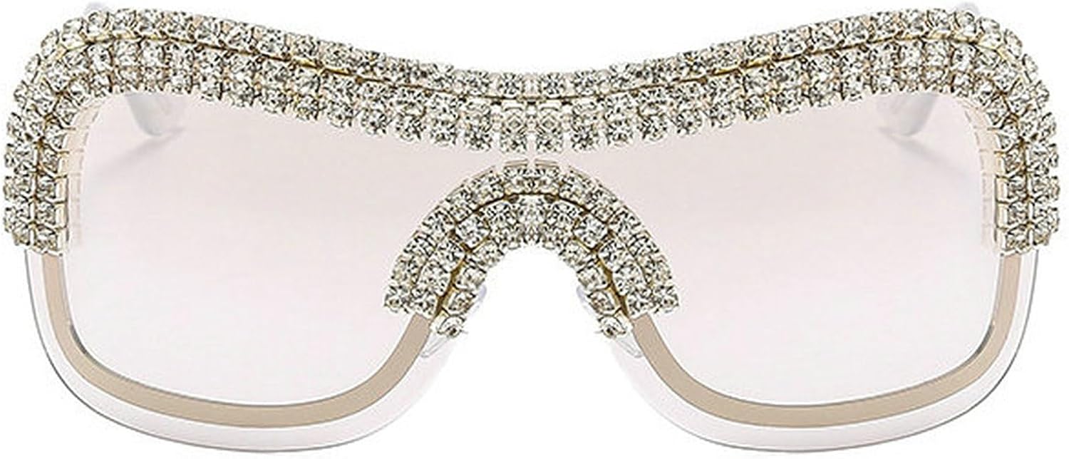 

COTIA Роскошные солнцезащитные очки большого размера с бриллиантовой цепочкой в ​​стиле Y2k, женские, без оправы, квадратные, винтажные, со стразами, в стиле панк, Silver