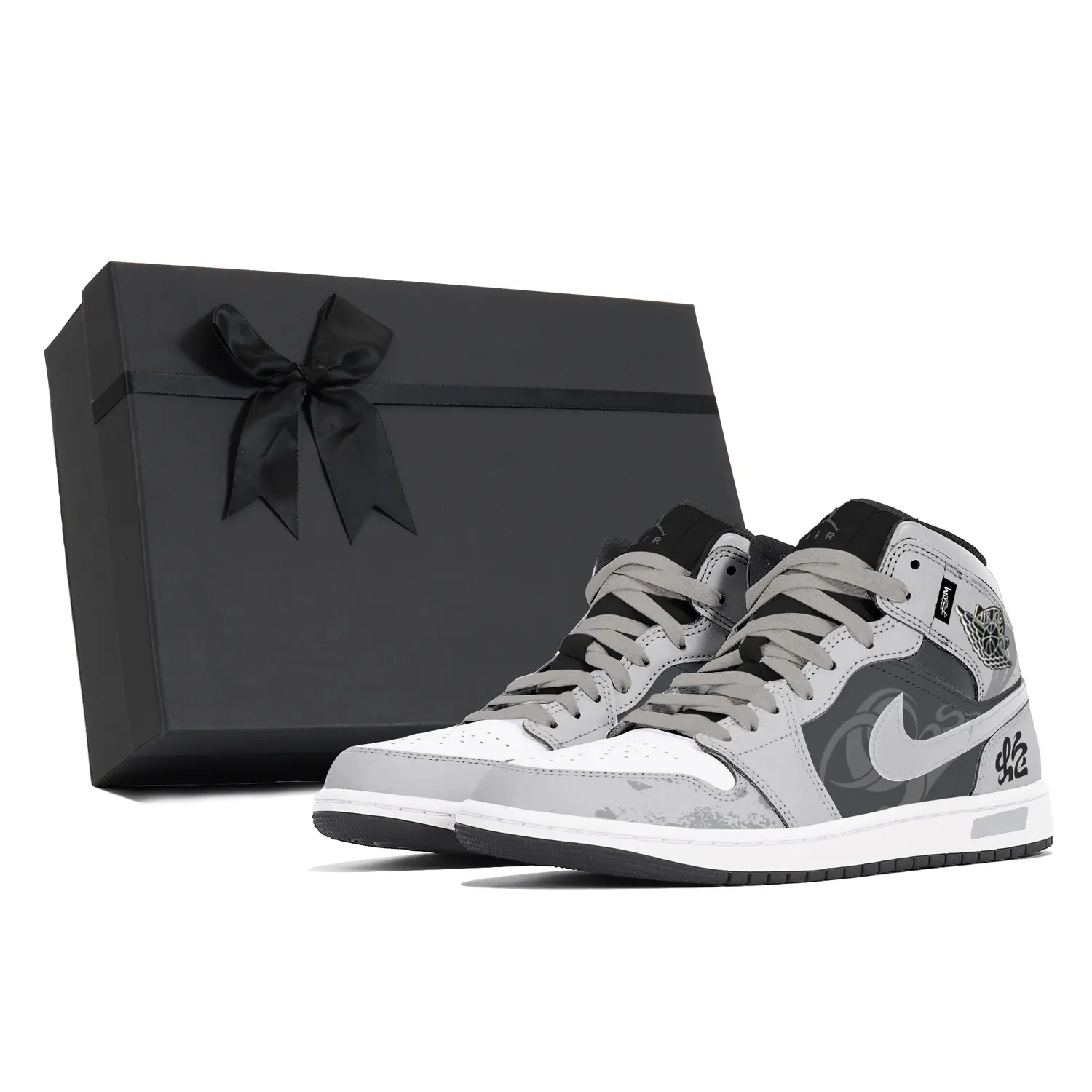 

Jordan Пылезащитные баскетбольные кроссовки Air 1 Dust Serpent Box Mid Top для мужчин, устойчивые к истиранию, винтажный дизайн, темно-серый