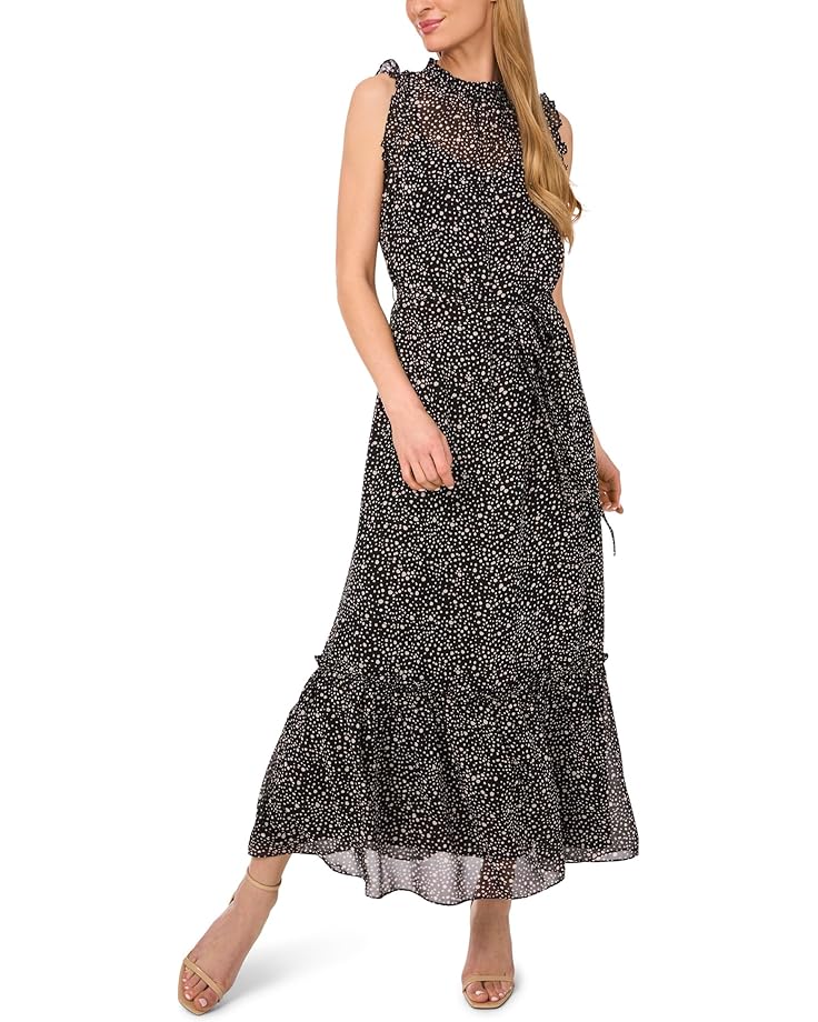 

Платье CeCe Ruffle Tie Waist Midi Dress, цвет Rich Black