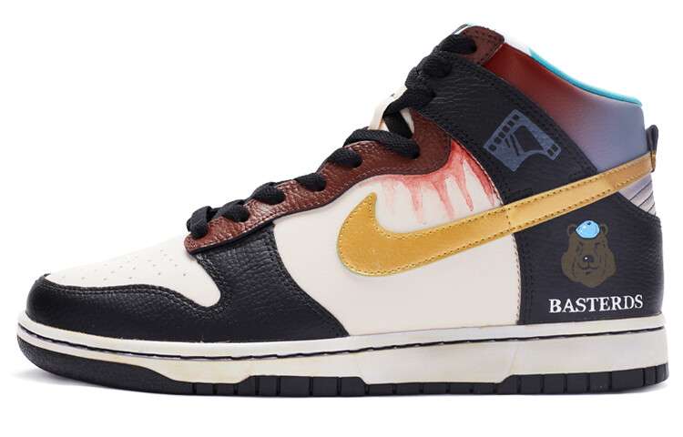 

Кроссовки Nike Dunk Skateboard Shoes Men High-Top Black White Yellow