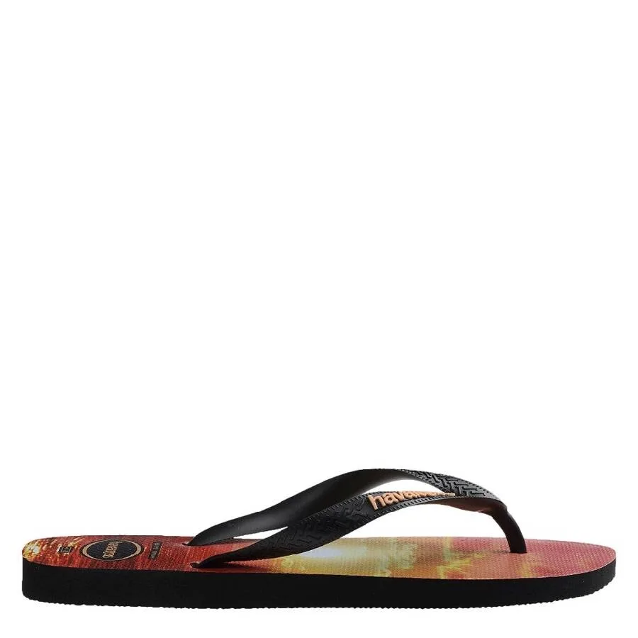 Детские резиновые шлепанцы Havaianas с принтом «Закат», черный