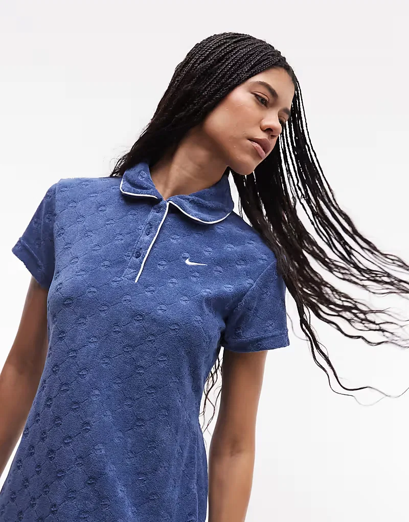 Платье Nike Chill из французской махровой ткани, темно-синий — фото 2