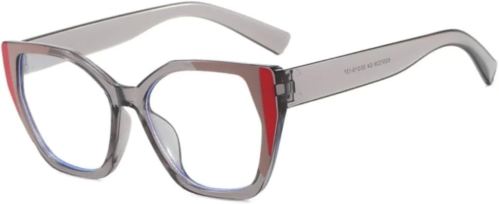 

Солнцезащитные очки для мужчин и женщин - защита от УФ-излучения UV400 - легкая оправа "кошачий глаз" для занятий спортом на открытом воздухе и вождения DSVIGF, Grey Red