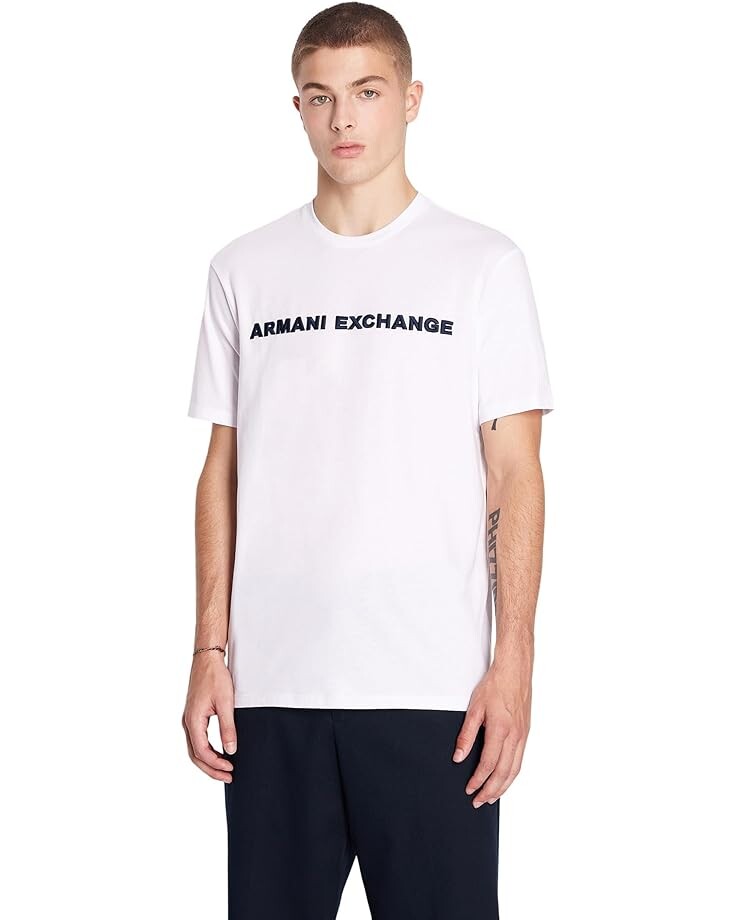 

Футболка Armani Exchange Textured Logo, белый