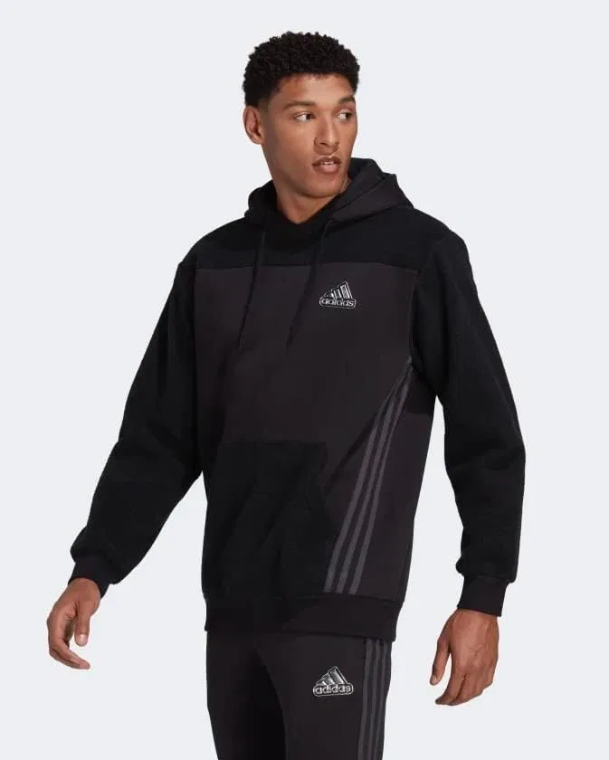 Мужская толстовка ADIDAS ESSENTIALS PACK, черная/карбоновая — фото 3