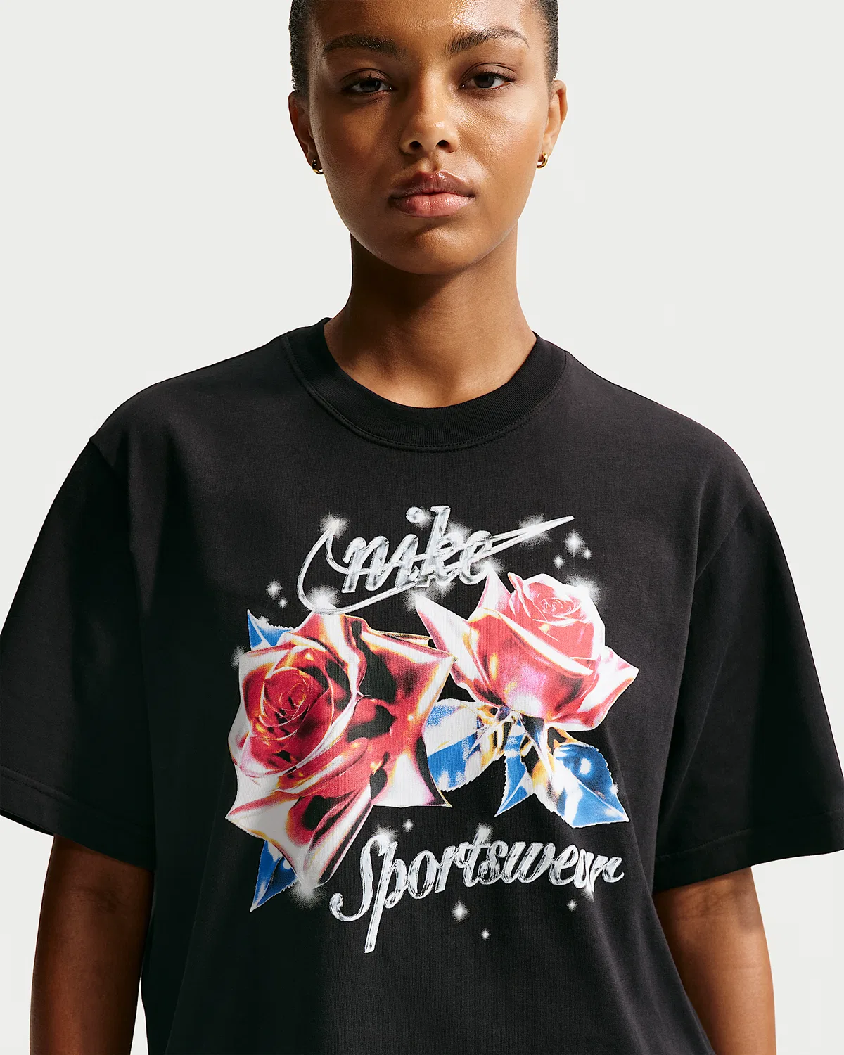 Женская свободная футболка Nike Sportswear, Black — фото 3