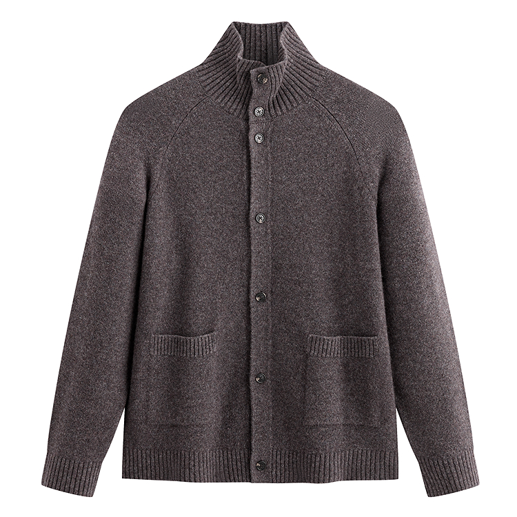 

PEACEBIRD MEN Свитер мужской Sparrow Gray Purple 1 с круглой горловиной, кардиган умеренной длины