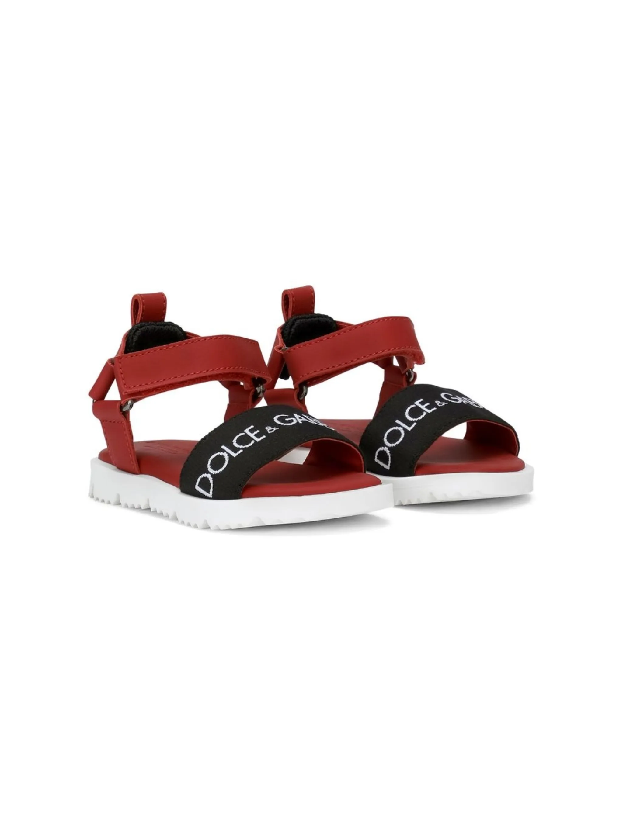 

Сандалии с открытым носком и логотипом Dolce & Gabbana Kids, красный