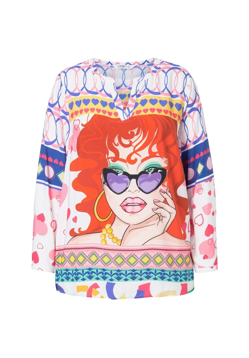 

Блуза PRINT WITH LONG SLEEVES NECKLINE Angel of Style, фиолетовый