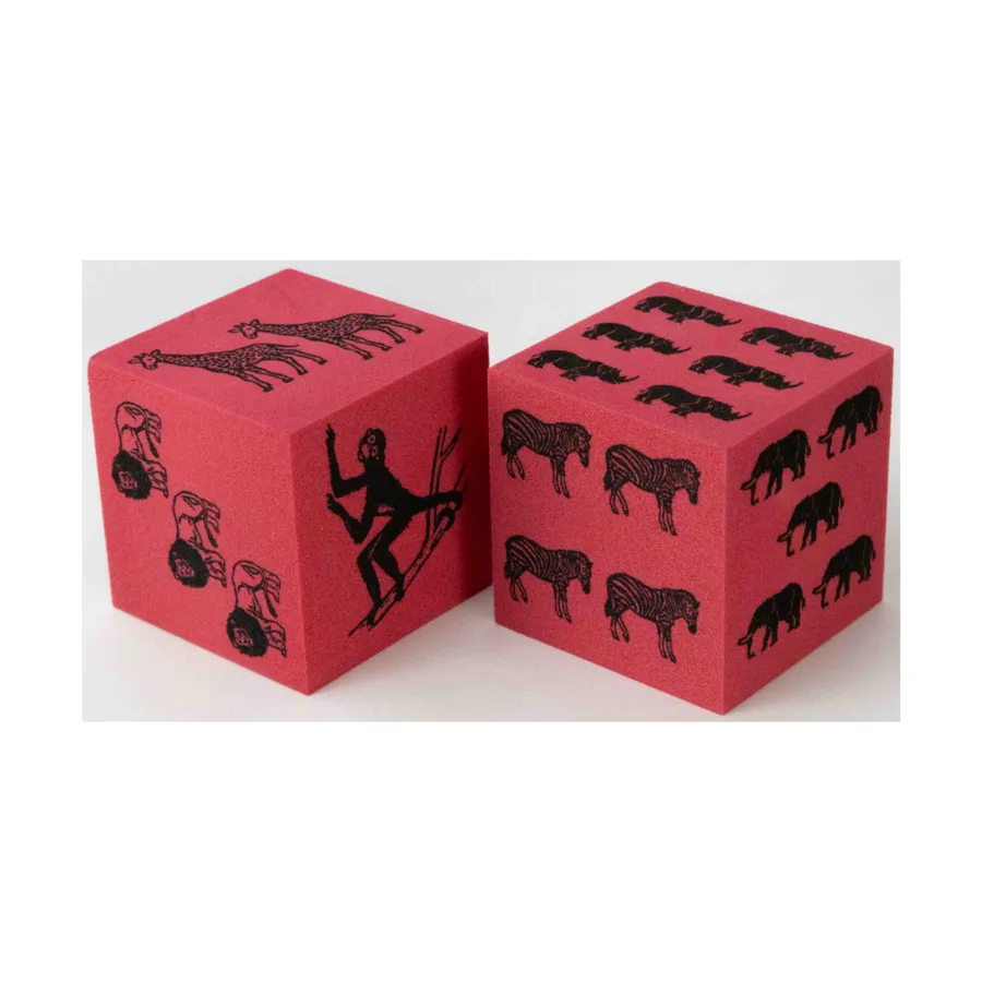 

d6 Красные игральные кости животных, 50 мм (2), Dice - Foam (Koplow)