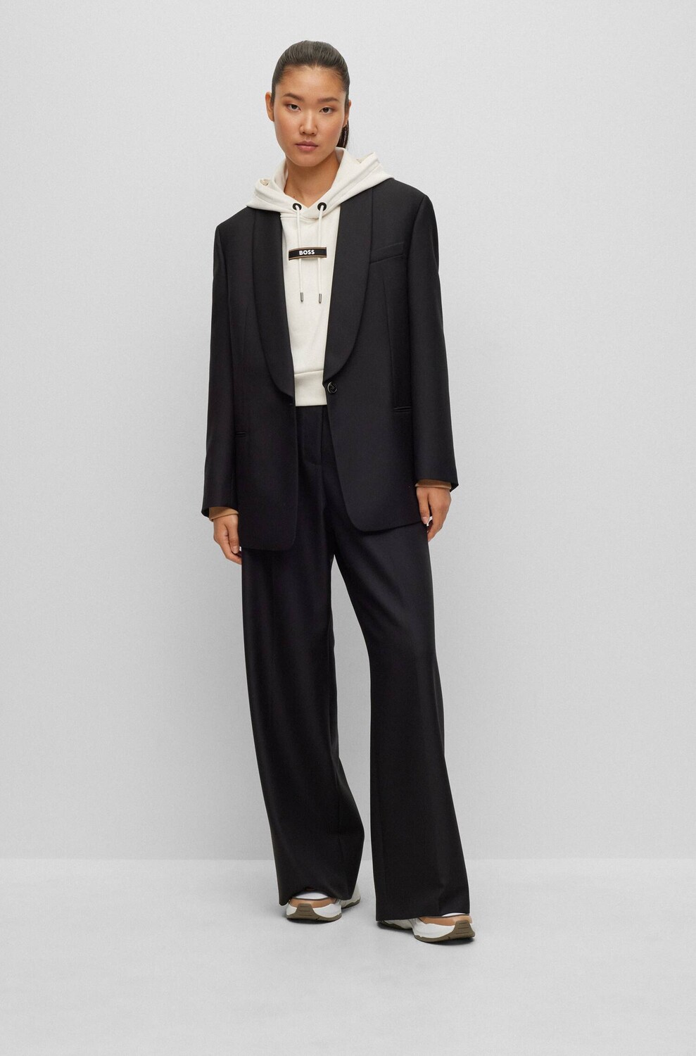 

Брюки BOSS BLACK Tilwida Alica flare fit, черный