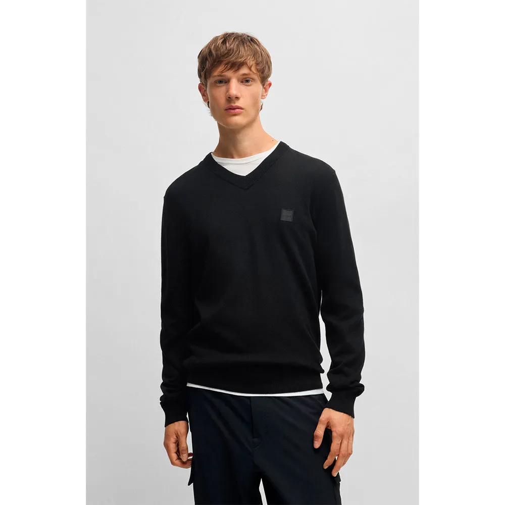 

Свитер BOSS Kanovano 10268843 01 v neck, черный