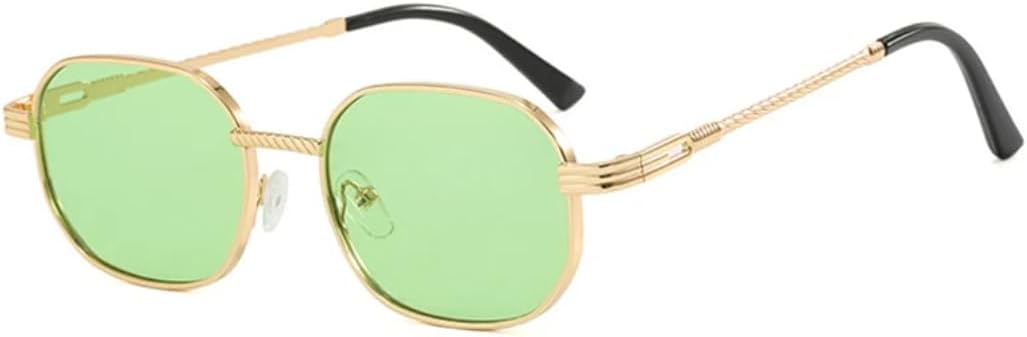 

Ретро-солнцезащитные очки в маленькой металлической оправе для женщин и мужчин, с градиентными линзами UV400, в стиле панк (светло-золотистый) TVTBBVV, Golden Light Green