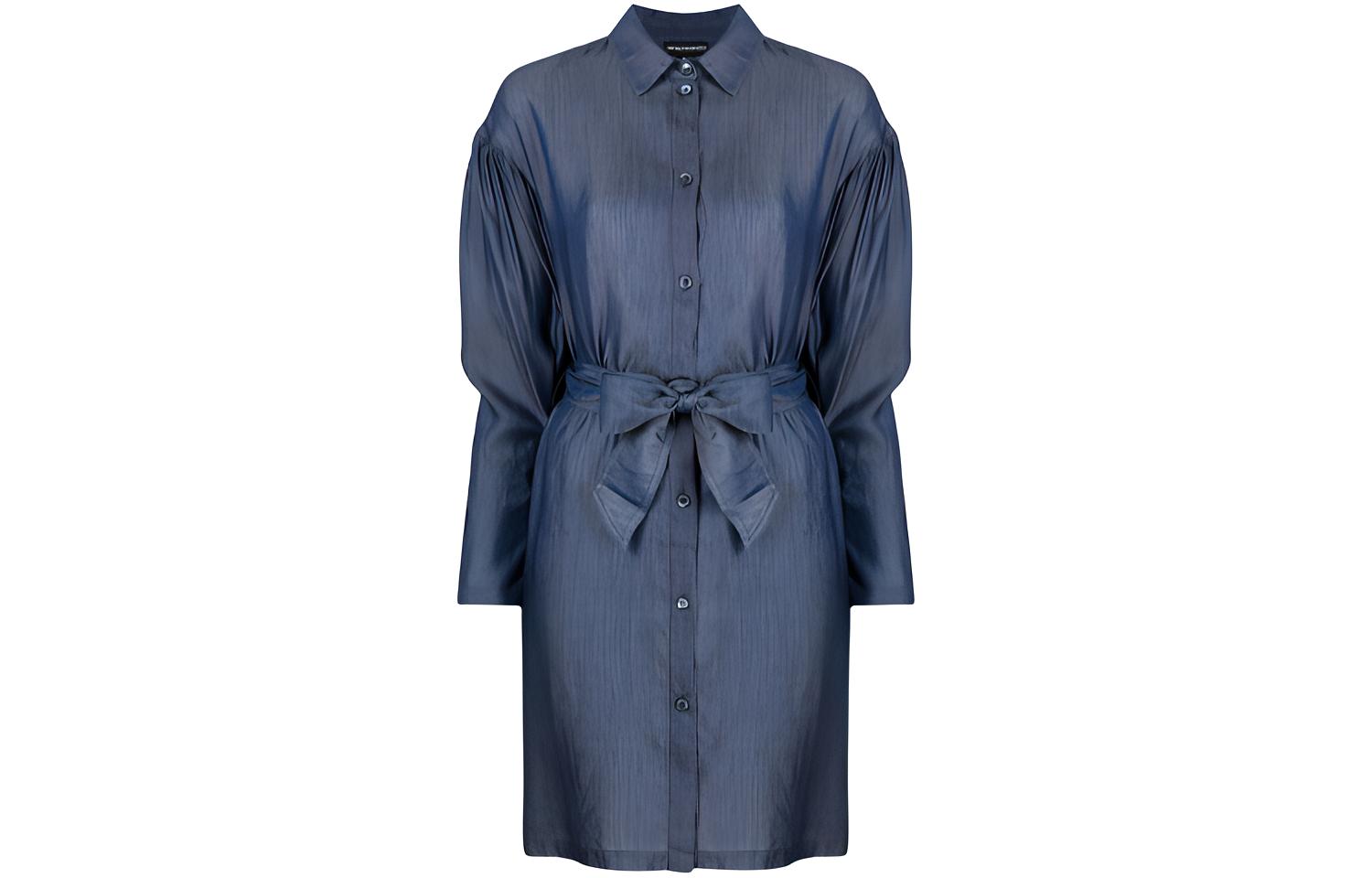 

Длинное платье с длинными рукавами SS21 для женщин EMPORIO ARMANI, синий