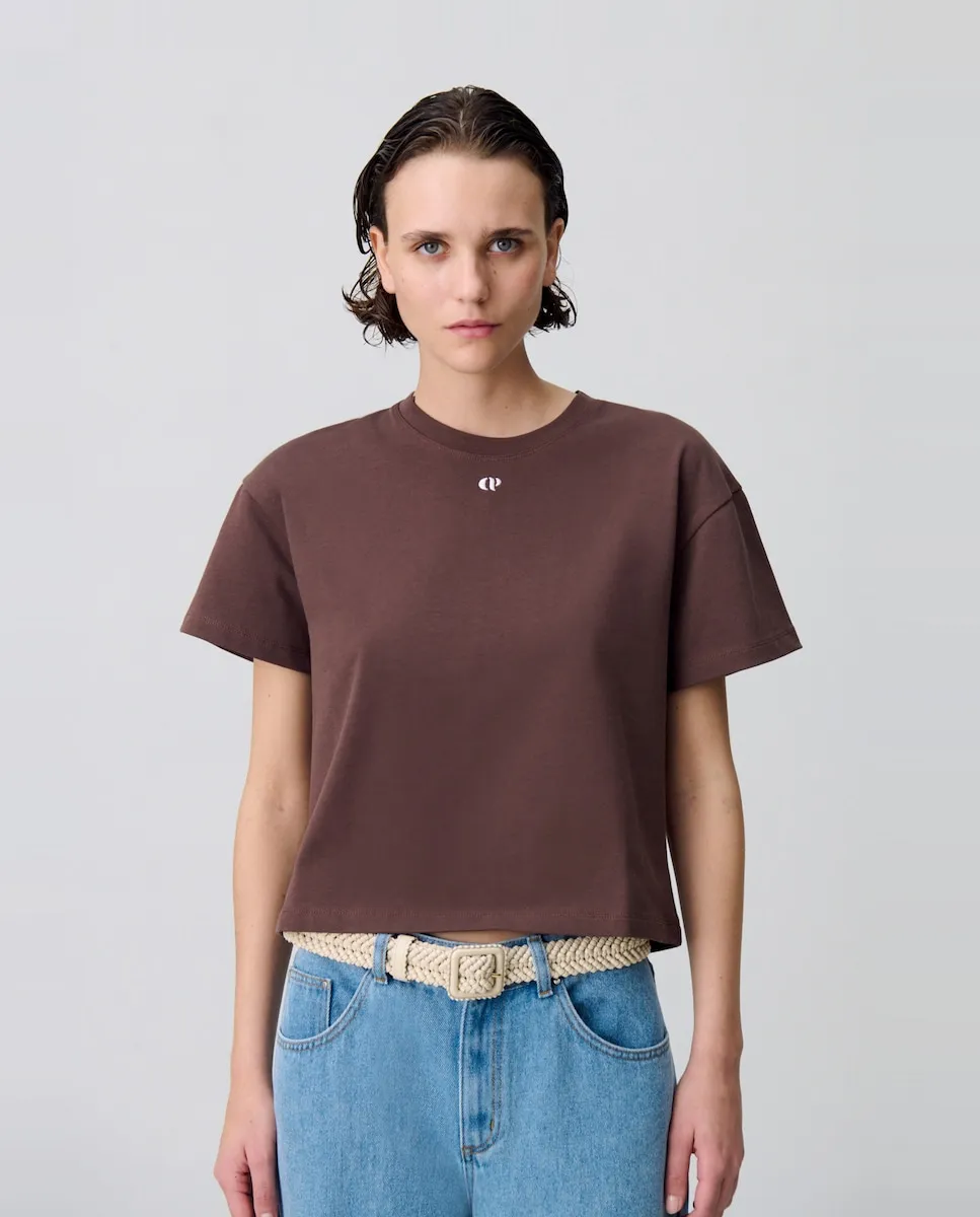 

Женская хлопковая футболка CP Claudie Pierlot, коричневый