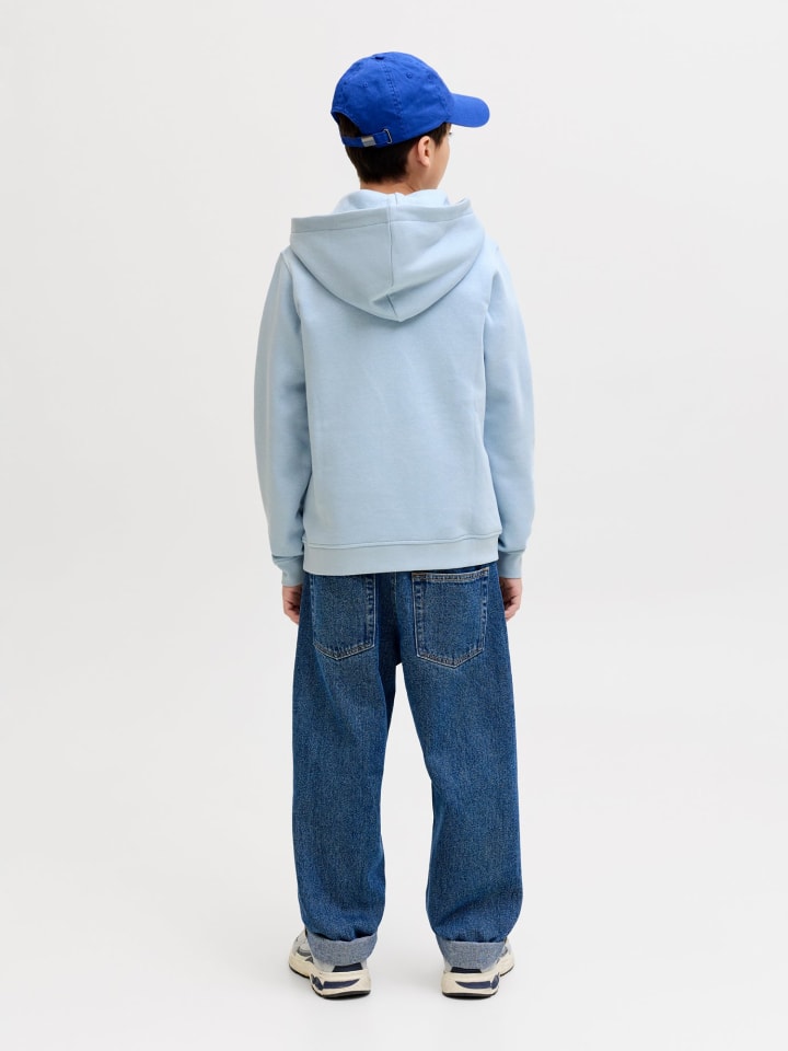 JACK & JONES Junior Толстовка с капюшоном JJESOHO SWEAT HOOD JNR небесно-голубого цвета — фото 3