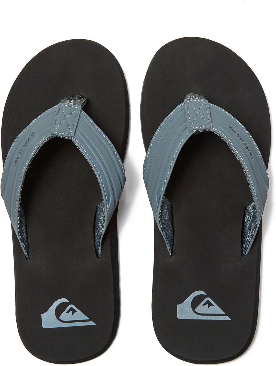 Мужские шлепанцы Quiksilver Monkey Wrench, спортивные с поддержкой свода стопы, размеры 6-15, мужские шлепки-сланцы, серый/черный — фото 4
