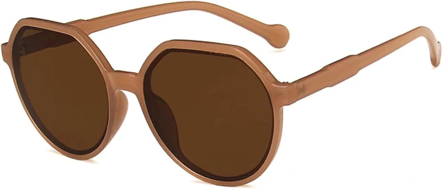 

Модные овальные солнцезащитные очки для мужчин и женщин, винтажные дорожные солнцезащитные очки, женские очки для вождения, солнцезащитные очки UV400 TKKTLLT, Brown Brown