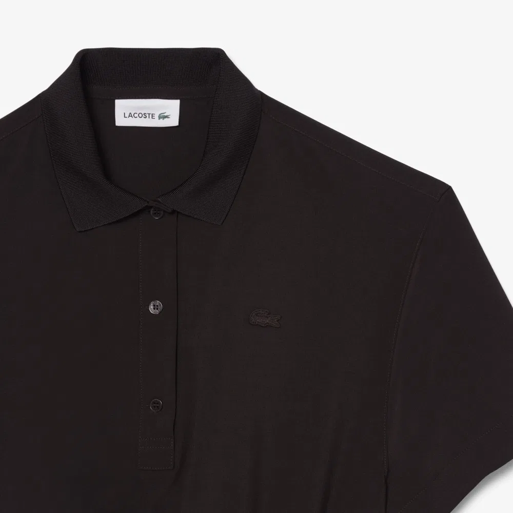 Платье-поло Lacoste коричневого цвета с коротким рукавом из смесовой шерсти — фото 2