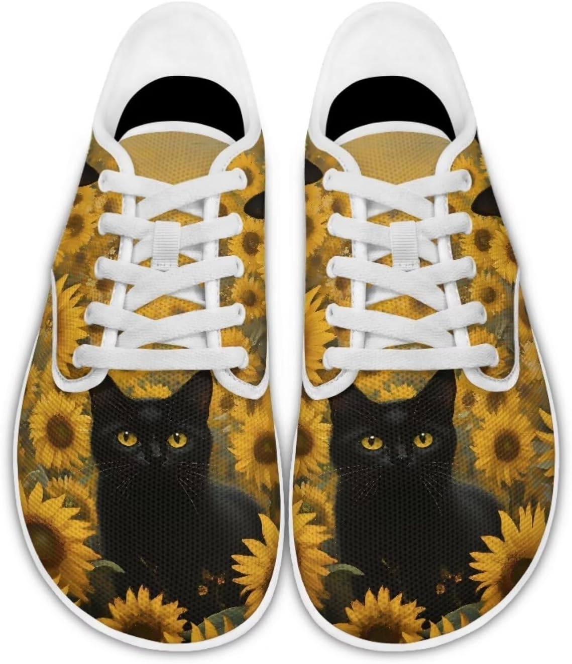 

Кроссовки для женщин Forchrinse с цветочным принтом колибри, шнуровкой, «босоножки» для девушек Y2K, с широким носком, минималистичные, дышащие сетчатые модные кроссовки для прогулок, Sunflower Cat