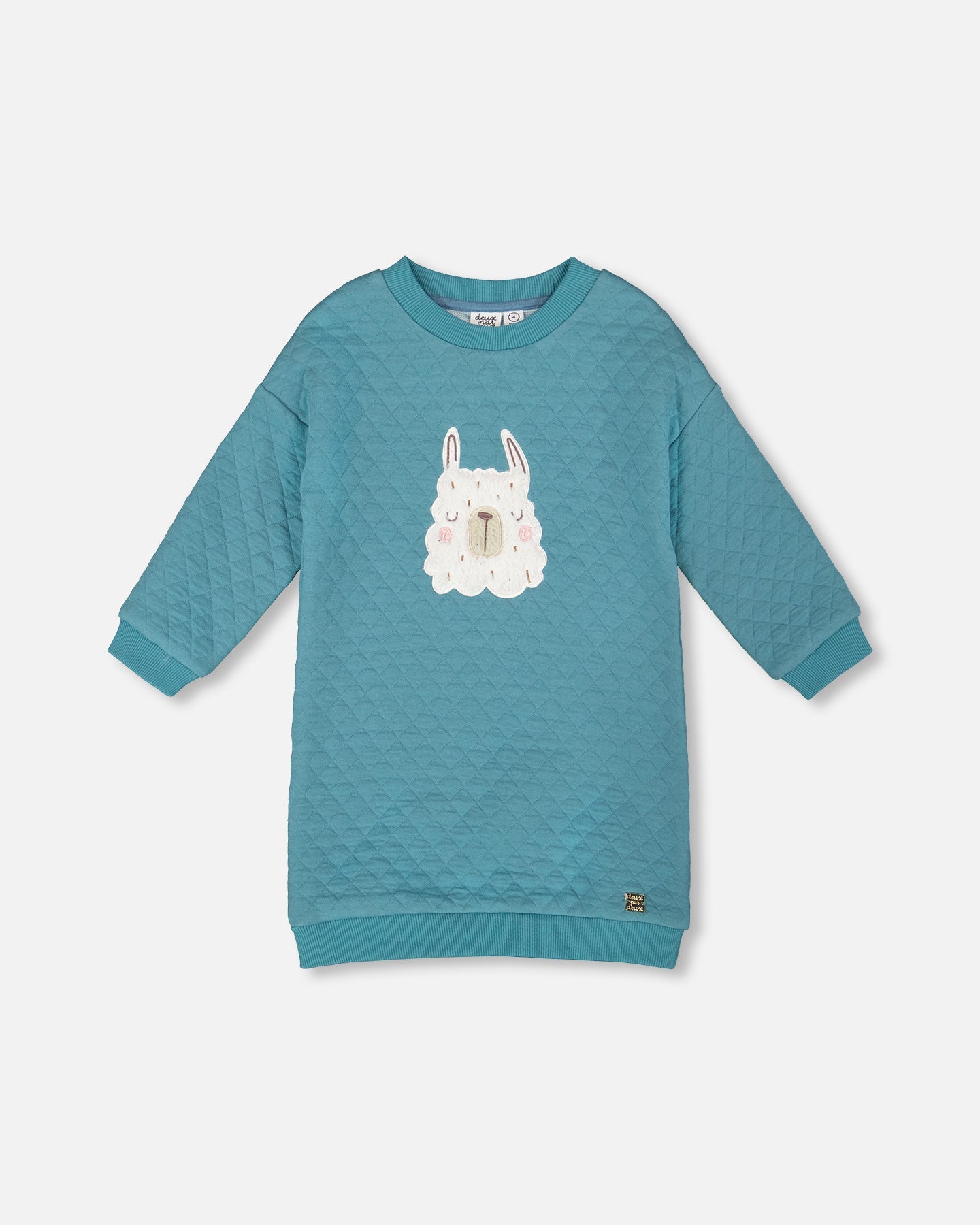 

Стеганое платье-туника бирюзового цвета Deux par Deux